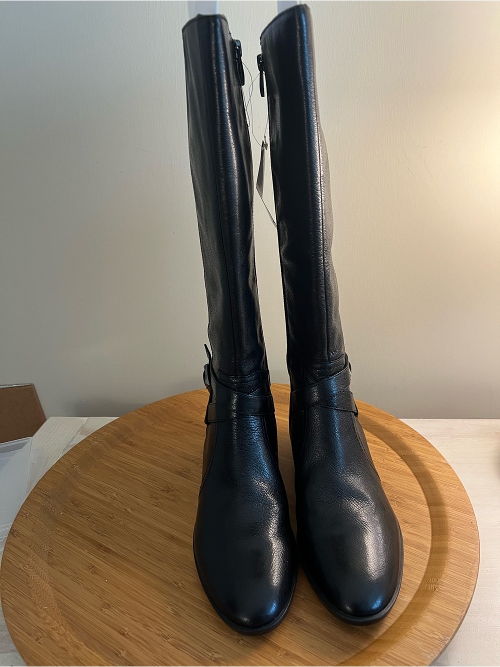 Naturalizer women’s Rena 2 Riding Black Knee high Leather Boots 7.5 Wide W Calf